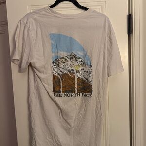 North Face Cream Graphic Mens T Shirt - Size M